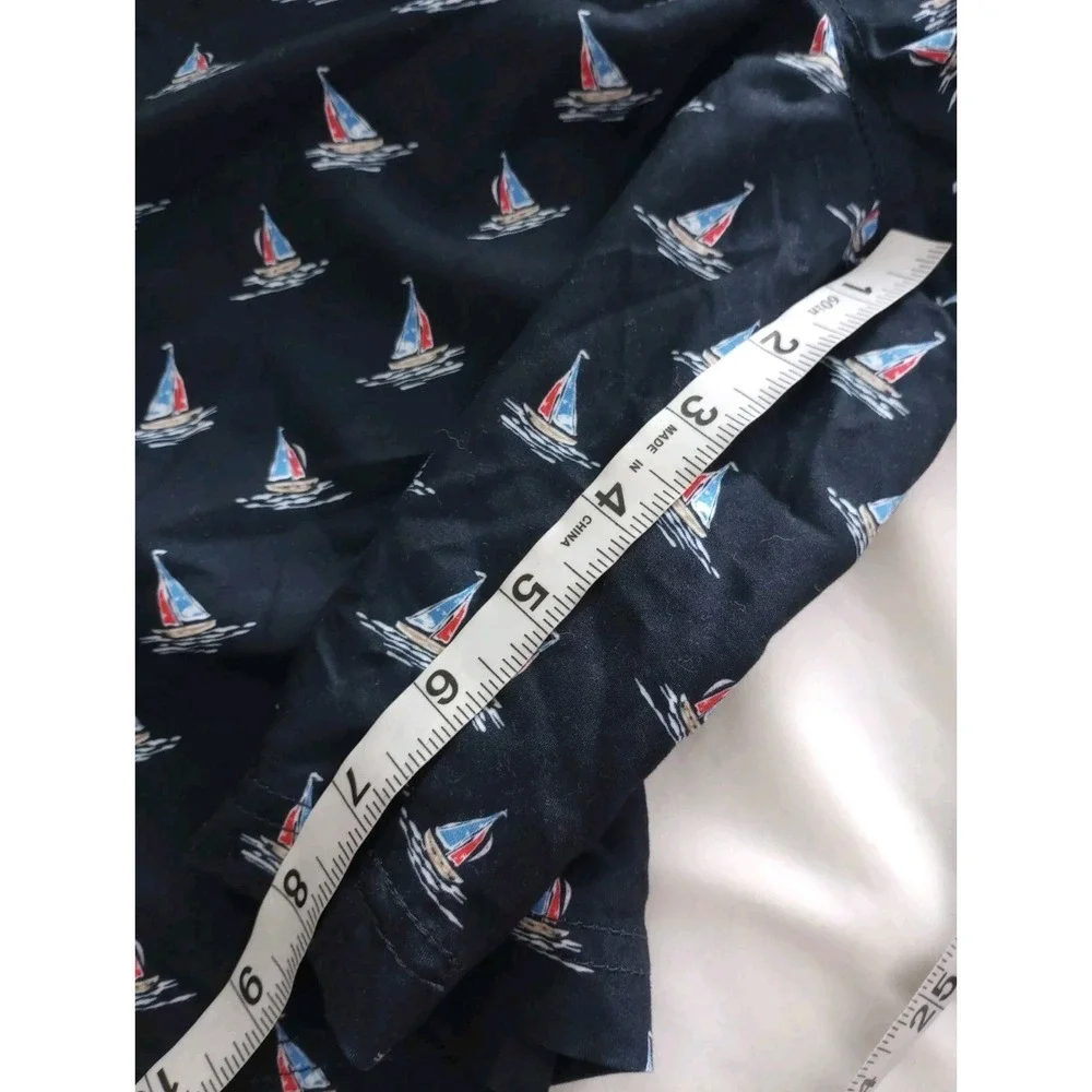 Croft & Barrow Mens  Sail Boat Beach Nautical Blue Swim Shorts Trunks  XXL 2XL